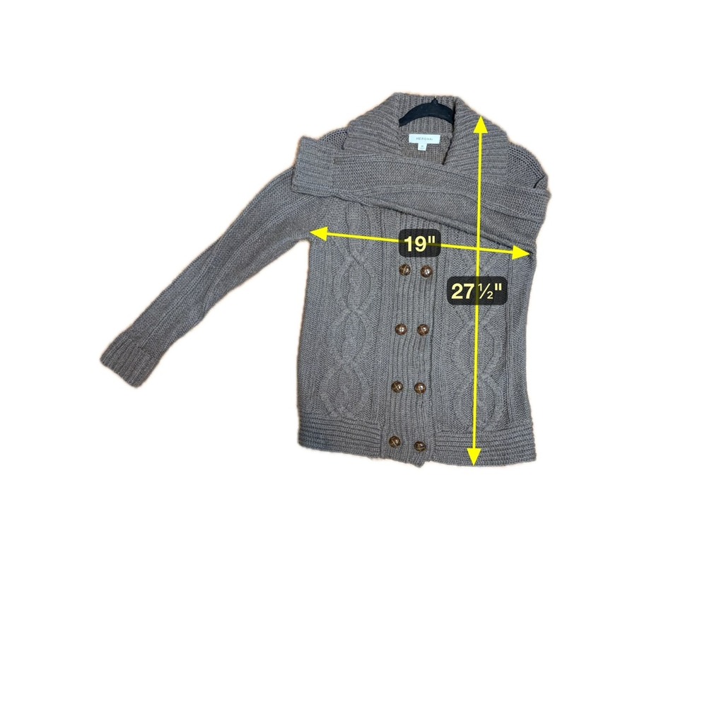 Old Money Fisherman Cable Knit Wool Cardigan Womens Medium Preppy Granola Girl - Picture 8 of 8